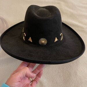 Black Hat with Gold Details